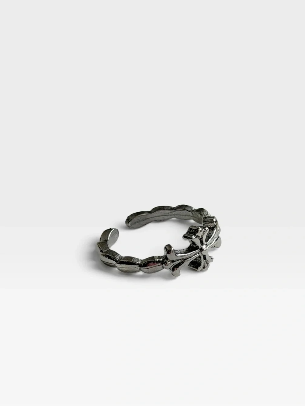 Silver Fleur-de-Lis Adjustable Ring for Men